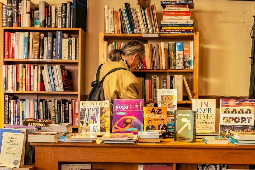 Library shelves full of books